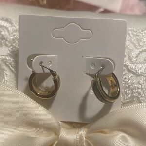 Monet Gold and Silver mini hoop earrings